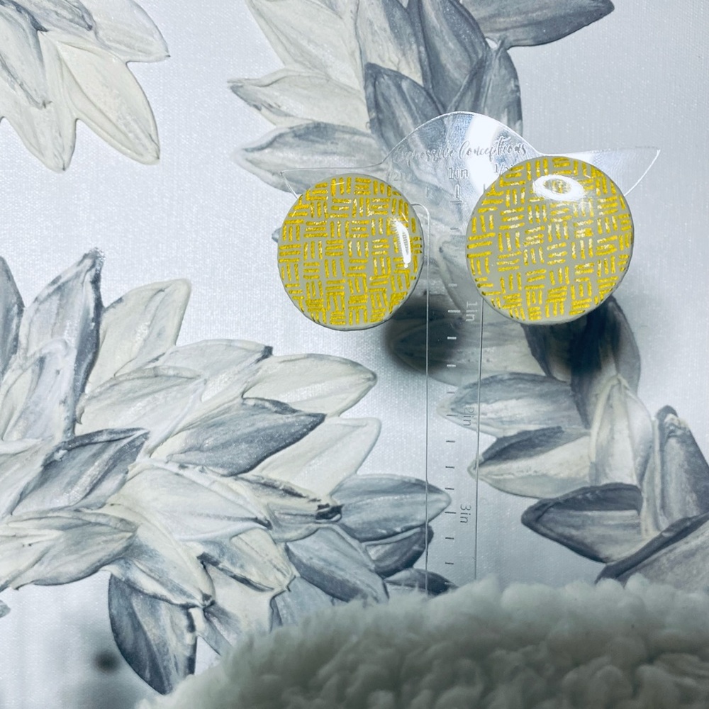 NWOT wood and resin I inch stud earrings .